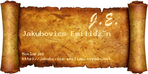 Jakubovics Emilián névjegykártya